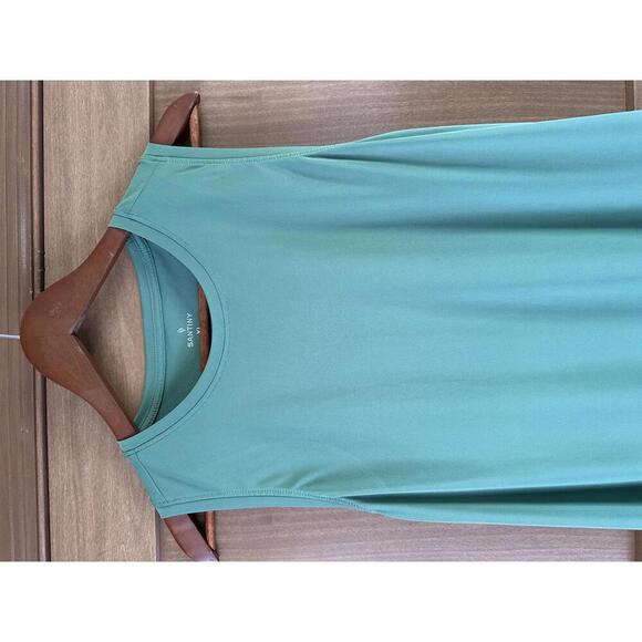 SANTINY Green Sleeveless Racerback Workout Tank Top Lightweight Women’s size XL - Picture 4 of 14